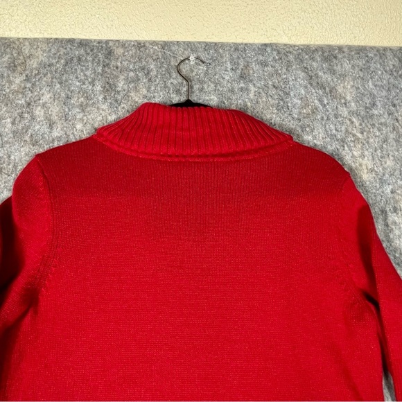 Talbots Lambswool Blend Christmas Tree Cowl Neck Holiday Celebration Sweater - S - Picture 10 of 15